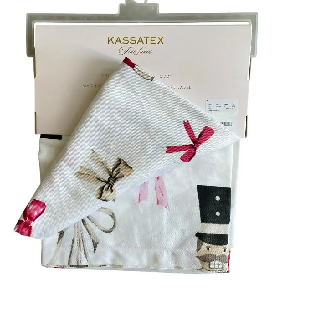 Kassatex Christmas Presents & Bows Holiday Shower Curtain 72x72 New